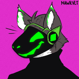 anthro black_clothing black_sweater black_topwear clothing ears_up fur grey_body grey_fur looking_forward machine male smile solo sweater topwear white_body white_fur mawkvlt protogen 1:1