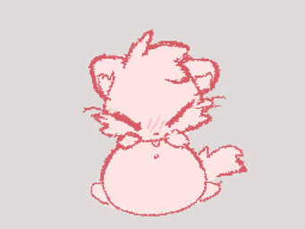 ambiguous_gender anthro belly belly_rub belly_squish big_belly eyes_closed grey_background heart_symbol pink_tail simple_background solo squish tail vore qwishiflavor qwishi_(qwishiflavor) domestic_cat felid feline felis mammal 2025 4:3 animated frame_by_frame loop