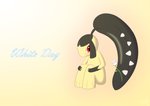 ambiguous_gender flower looking_at_viewer plant rose_(flower) simple_background solo commandg nintendo pokemon white_day generation_3_pokemon mawile pokemon_(species) absurd_res hi_res