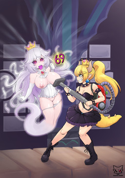 ahegao armwear barely_visible_genitalia barely_visible_vulva big_breasts blonde_hair blue_eyes blush boots bottomwear bracelet breasts clothed clothing collar corset crossgender crown duo elbow_gloves female female/female footwear genitals gloves hair halter_top handwear headgear jewelry lingerie long_hair looking_pleasured mtf_crossgender navel nipples panties panties_down partially_clothed ponytail purple_sclera red_eyes shoes skirt spiked_bracelet spiked_collar spikes super_crown tongue tongue_out topwear underwear underwear_down vulva white_hair shadowfenrirart bowsette_meme luigi's_mansion mario_bros nintendo boosette bowser king_boo animal_humanoid boo_(mario) ghost humanoid koopa_humanoid scalie scalie_humanoid spirit hi_res meme