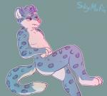 anthro blue_body blue_fur fur hair male nude purple_hair simple_background solo white_body white_fur skymafia nate felid mammal pantherine snow_leopard 2018 digital_media_(artwork)