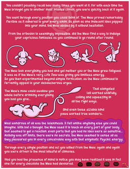 ambiguous_gender candy chocolate dessert eyes_closed feral food holidays implied_orgasm long_tail looking_back lying on_back on_front on_side pawpads paws pink_body pink_pawpads presenting scenario seductive simple_background solo tail text tongue tongue_out gau_(artist) nintendo pokemon valentine's_day generation_1_pokemon legendary_pokemon mew_(pokemon) pokemon_(species) absurd_res digital_media_(artwork) english_text hi_res story