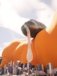 anthro big_penis bodily_fluids city cum cum_flooding destruction excessive_cum excessive_genital_fluids genital_fluids genitals hyper hyper_cum leaking_cum low-angle_view lying male muscular muscular_male penis sky solo rileyfoxxo canid canine fox mammal 3:4 3d_(artwork) absurd_res digital_media_(artwork) hi_res