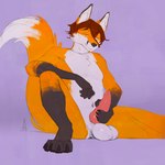 1:1 2021 4_toes 5_fingers absurd_res alric_kyznetsov anthro balls biped black_body black_fur brown_hair canid canine claws digital_media_(artwork) digitigrade dipstick_ears dipstick_tail ear_markings eyebrows eyelashes facial_markings feet fingers fox front_view fur genitals gloves_(marking) hair head_markings hi_res holding_penis humanoid_hands leg_markings loki_lemuria male mammal markings masturbation multicolored_ears navel nude orange_body orange_fur pawpads penile penile_masturbation penis red_fox short_hair sitting smile smirk socks_(marking) solo spread_legs spreading story story_in_description stroking_penis tail tail_markings toe_claws toes true_fox white_body white_fur