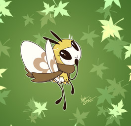 blush female feral green_background insect_wings looking_at_viewer simple_background solo stick_calves stick_legs stick_thighs thin_calves thin_legs thin_thighs wings nekostar thenekostar nintendo pokemon arthropod generation_7_pokemon insect pokemon_(species) ribombee 2016