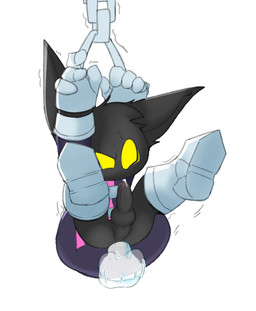 anal anal_penetration anthro balls black_body black_fur bodily_fluids bottomless bound chain chained clothed clothing disembodied_penis dripping duo erection footwear fur genital_fluids genitals hands_above_head hands_tied leaking_precum legs_up male male/male motion_blur motion_lines one_eye_half-closed partially_clothed penetration penis perineum precum precum_drip shoes simple_background spread_legs spreading white_background wizard_robe yellow_eyes young smite_(artist) league_of_legends riot_games tencent veigar yordle hi_res adult_(lore)