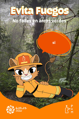 anthro armor boots clothing fangs female firefighter firefighter_boots firefighter_helmet firefighter_uniform footwear forest headgear helmet humor joke looking_at_viewer lying on_side plant shoes smile solo teeth text tree uniform pamaht9 evita_fuegos felid lion mammal pantherine 2:3 absurd_res hi_res signature spanish_description spanish_text translated