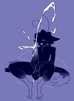 ahoge anthro balls big_balls big_cumshot big_penis biped bodily_fluids cum cumshot ejaculation erection excessive_cum excessive_genital_fluids fluffy foreskin front_view fur genital_fluids genitals gesture glowing glowing_body glowing_genitalia glowing_penis gooning grey_background hair humanoid_genitalia humanoid_penis male male_anthro masturbation narrowed_eyes navel nude orgasm penile penile_masturbation penis precum purple_body purple_eyes purple_fur saggy_balls scrotum_flap simple_background sitting solo spread_legs spreading squint sweat sweaty_balls sweaty_genitalia tail text unretracted_foreskin nerunaur noirzvault noir_(noirzvault) domestic_cat felid feline felis mammal blue_and_white hi_res monochrome