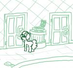 door earth_pony emerald_jewel_(colt_quest) equid equine fan_character feral ficficponyfic green_and_white hasbro horse male mammal monochrome my_little_pony pony solo young young_feral young_male