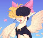 accessory black_hair blonde_hair clothing female feral hair hair_accessory multicolored_hair solo two_tone_hair wings aentis friendship_is_magic hasbro my_little_pony my_little_pony:_the_movie_(2017) mythology songbird_serenade_(mlp) equid equine horse mammal mythological_creature mythological_equine pegasus pony absurd_res hi_res portrait