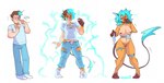 anthro areola base_one_layout basic_sequence blue_hair blush breast_growth breasts brown_hair clothing electricity female fur gender_transformation genitals growth hair linear_sequence male navel nipples one_eye_closed one_row_layout pussy simple_background smile solo species_transformation three_frame_image three_frame_sequence torn_clothing transformation transformation_sequence wink yellow_body yellow_fur hhazard nintendo pokemon generation_1_pokemon human mammal pokemon_(species) raichu colored sequence