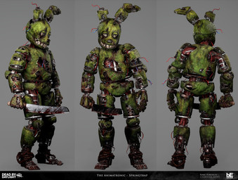 5_fingers anthro blood blood_on_knife bodily_fluids company_logo featureless_crotch fingers front_view green_body grey_background grey_eyes grey_nose holding_knife holding_object knife lidded_eyes light logo long_ears machine male male_anthro mouth_closed no_eyebrows nude_anthro nude_male pupils rear_view red_body right-handed simple_background solo standing tan_sclera teeth text torn_ear turnaround white_pupils wire kimisepo dead_by_daylight five_nights_at_freddy's five_nights_at_freddy's_3 scottgames springtrap_(fnaf) animatronic lagomorph leporid mammal rabbit robot 2025 3d_(artwork) artist_name autodesk_maya_(artwork) colored digital_media_(artwork) english_description english_text hi_res lighting official_art shaded substance_painter_(artwork) unreal_engine_(artwork) zbrush_(artwork)