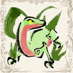 ambiguous_gender feral green_body leaf_(anatomy) simple_background solo yellow_eyes otiksimr nintendo pokemon generation_3_pokemon grovyle lizard pokemon_(species) reptile scalie 2024 low_res