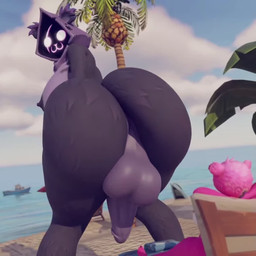 ambiguous_gender anthro areola backsack balls beach big_balls big_breasts big_butt big_penis breasts butt day duo genitals glistening glistening_balls glistening_genitalia gynomorph gynomorph_focus hood huge_balls huge_breasts huge_butt huge_penis humanoid_genitalia humanoid_penis intersex intersex_focus looking_back nipples outside palm_tree penis plant sand seaside shaking_butt solo_focus tree water ctgiantess epic_games fortnite cuddle_team_leader raven_team_leader bear mammal 1:1 3d_(artwork) 3d_animation animated digital_media_(artwork) no_sound short_playtime webm