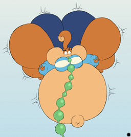 4_fingers anthro belly belly_expansion big_belly big_butt body_inflation bottomwear bubble_butt butt butt_expansion cheek_expansion clothing countershade_belly countershade_face countershade_tail countershading emanata expansion eyebrows eyelashes femboy fingers flash_emanata floating head_tuft hose hose_in_mouth hose_inflation huge_belly huge_butt huge_thighs hyper hyper_belly hyper_butt hyper_cheeks hyper_thighs inflation logo male navel outie_navel shorts solo sweater tail text thick_eyebrows thick_thighs thigh_expansion topwear tuft x_navel thatdawgmurray nelvana scaredy_squirrel scaredy_squirrel_(character) mammal rodent sciurid tree_squirrel absurd_res aliasing artist_logo artist_name digital_media_(artwork) hi_res signature
