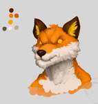 anthro brown_nose fangs fur inner_ear_fluff male orange_body orange_fur simple_background solo teeth tuft yellow_inner_ear_fluff zizagrand epic_games fortnite fennix_(fortnite) canid canine fox mammal red_fox true_fox digital_media_(artwork) hi_res