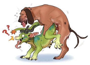 all_fours animal_genitalia animal_penis balls blush blush_lines bodily_fluids brown_body canine_genitalia canine_penis claws doggystyle duo erection excited_expression eyes_closed female female_penetrated feral feral_on_feral feral_penetrated feral_penetrating feral_penetrating_feral floppy_ears from_behind_position genitals green_body horn interspecies knot knot_root knotted_penis knotting larger_male long_ears male male/female male_penetrating male_penetrating_female motion_lines open_mouth penetration penile penile_penetration penis raised_leg saliva saliva_on_tongue saliva_string scales sex sheath shocked simple_background size_difference smaller_female smaller_penetrated tail tail_motion tailwag tongue tongue_out vaginal vaginal_knotting vaginal_penetration wide_eyed fernsigillum mythology canid canine canis domestic_dog dragon mammal mythological_creature mythological_scalie scalie colored hi_res