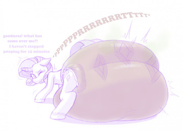 big_diaper blush bottomwear clothing cutie_mark dialogue diaper embarrassed excessive_feces eyelashes eyeshadow feces female feral hooves horn huge_diaper hyper hyper_feces hyper_soiling makeup one_eye_closed onomatopoeia rear_view scatplay soiling solo sound_effects talking_to_self text underwear vowelless vowelless_sound_effect krinklymay friendship_is_magic hasbro my_little_pony mythology rarity_(mlp) equid equine horse mammal mythological_creature mythological_equine pony unicorn english_text