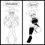 angry black_border border bound dialogue eyewear female frustration glasses leather magical_girl_outfit rope simple_background text wings yelling humite-ubie animal_humanoid cat_humanoid felid felid_humanoid feline feline_humanoid humanoid mammal mammal_humanoid 1:1 2koma comic english_text monochrome