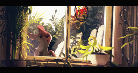 ambiguous_gender bucket container curious feral flower fur hair inner_ear_fluff inside multicolored_body multicolored_fur plant quadruped short_hair shrub sky solo spots tail tuft window itsdanfango ansel_(itsdanfango) deer mammal 2017 hi_res