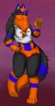 anthro fur hooters_uniform male solo foxxxiny90 hooters canid canine fox hybrid mammal absurd_res hi_res