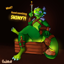 anthro armor bodily_fluids butt female genitals horn nude solo tail text vulva gab0o0 vrehl kobold scalie 1:1 absurd_res hi_res