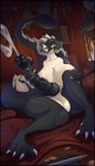 animal_genitalia animal_penis anthro balls big_balls big_breasts big_penis black_body bodily_fluids breasts claws cum ejaculation equine_genitalia equine_penis fire flared_penis genital_fluids genitals herm horn intersex jewelry knot knotted_penis masturbation medial_ring multicolored_body penis sitting solo tail vein veiny_penis dr._welps mythology linna_auriandi_(character) animal_humanoid dragon dragon_humanoid humanoid mythological_creature mythological_scalie reptile scalie absurd_res hi_res