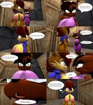 anthro blue_eyes breasts brown_body brown_fur butt close-up clothed clothed/nude clothing confession dress duo female female/female fur green_eyes nipples nude pink_clothing pink_dress text topwear vest kennythebobcat archie_comics sega sonic_the_hedgehog_(archie) sonic_the_hedgehog_(comics) sonic_the_hedgehog_(series) nicole_the_lynx sally_acorn chipmunk felid feline ground_squirrel lynx mammal rodent sciurid 3d_(artwork) comic digital_media_(artwork) english_text