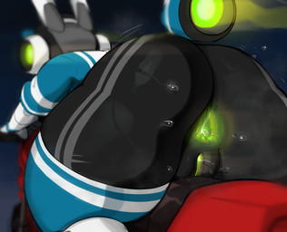 anthro anus big_butt black_body blue_body bodily_fluids bottomless butt butt_focus clothed clothing female genitals glowing glowing_anus glowing_genitalia glowing_vulva green_anus green_body green_vulva grey_body huge_butt machine motorcycle musk musky_anus racing_suit riding_motorcycle solo sweat sweaty_anus sweaty_butt sweaty_genitalia sweaty_vulva triangle_anus vehicle vulva mdthetest project_turboblast tempo_(project_turboblast) humanoid lagomorph mammal robot robot_anthro robot_humanoid 2025 hi_res
