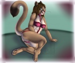 anthro biped blue_eyes bra camel_toe clothed clothing collar eyewear female glasses leash licking licking_lips licking_own_lips looking_at_viewer panties seductive self_lick sitting skimpy solo tail tongue tongue_out underwear whiskers rika_(artist) lorena_loveless cougar felid feline mammal 2012 digital_media_(artwork)