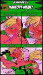 2015 aggressive anthro big_macintosh_(mlp) bodily_fluids cameron_(skunkdude13) cutie_mark deep_kiss digital_media_(artwork) duo earth_pony english_text equid equine extreme_french_kiss fan_character feral french_kissing friendship_is_magic green_body green_eyes hair hasbro heart_symbol hi_res horse humping interspecies kiss_mark kiss_on_lips kissing lizard making_out male male/male mammal messy my_little_pony orange_hair pony red_body reptile saliva scalie sloppy_kiss smooch_(sound_effect) snap text
