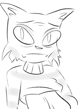 aged_up anthro big_breasts big_eyes biped breasts cheek_tuft clothed clothing elderly elderly_anthro elderly_female eyebrows facial_tuft female fur fur_tuft inner_ear_fluff iris looking_at_viewer mature_anthro mature_female messy_fur mouth_closed no_pupils partially_clothed partially_clothed_anthro partially_clothed_female pattern_clothing pattern_sweater pattern_topwear pointy_ears prick_ears raised_clothing raised_sweater raised_topwear sagging_breasts solo striped_clothing striped_sweater striped_topwear stripes sweater thin_eyebrows three-quarter_view topwear tuft turtleneck unknown_artist litterbox_comics fran_(litterbox_comics) domestic_cat felid feline felis mammal 2025 black_and_white bust_portrait digital_drawing_(artwork) digital_media_(artwork) monochrome portrait sketch