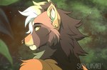 anthro eyebrows eyelashes hair male solo white_hair yellow_eyes seyumei canid canine mammal 2023 animated bust_portrait digital_media_(artwork) portrait short_playtime