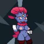 3_fingers anthro breasts claws clothing female fingers genitals hair legwear looking_at_viewer mostly_nude navel nipples open_mouth pussy red_hair simple_background smile solo standing stockings thigh_highs imactuallygarbage nintendo pokemon generation_4_pokemon mammal pokemon_(species) weavile 1:1 2019 digital_media_(artwork) pixel_(artwork)