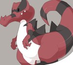 absurd_res ambiguous_gender anthro belly claws crocodilian generation_5_pokemon hi_res krookodile nintendo pokemon pokemon_(species) red_body red_scales reptile scales scalie solo white_belly winte