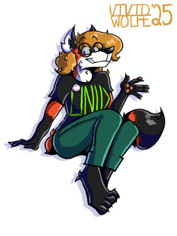 anthro barefoot biped black_body black_clothing black_fur black_nose black_shirt black_topwear blonde_hair bottomwear brown_pawpads button_(fastener) cheek_tuft claws clothing dipstick_tail drop_shadow ear_tuft eyebrow_through_hair eyebrows eyelashes eyewear facial_tuft feet female finger_claws foot_tuft fur glasses gloves_(marking) green_bottomwear green_clothing green_pants hair lgbt_pride markings neck_tuft pants pawpads pointy_ears prick_ears pride_colors red_body red_fur round_glasses shadow shirt simple_background snout solo tail tail_markings text text_on_clothing text_on_shirt text_on_topwear topwear transgender_pride_colors translucent translucent_hair tuft white_background white_body white_fur vividwolfe linux xenia_(linux) canid canine fox mammal red_fox true_fox 2025 3:4 artist_name dated hi_res trans_(lore) trans_woman_(lore)