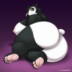 anthro big_breasts big_butt breasts butt feet female hair huge_butt looking_at_viewer nipples nude overweight overweight_anthro overweight_female smile soles solo thick_thighs wide_hips gillpanda bear giant_panda mammal 2017 hi_res