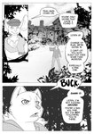 anthro buck_(corablue) canid canine clothed clothing comic corablue deer dialogue english_text group hi_res husky_(corablue) male mammal mischief_(corablue) monochrome mouse murid murine open_mouth outside rodent scar standing text unmoving_pattern