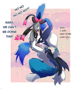 amethyst_(gem) anthro aroused_female black_nose blue_body blue_eyes blue_fur carrying_fellatio collar dialogue dominant dominant_female duo female feral forced forced_oral fur gem heart_symbol holding_partner jewelry lifting_partner male male/female necklace nipples oral questionable_consent rape resisting reverse_forced_fellatio reverse_forced_oral ribbons secretly_loves_it sex shaking submissive submissive_male text trembling unknown_artist nintendo pokemon luan_sylveon mara_meowscarada eeveelution generation_6_pokemon generation_9_pokemon meowscarada pokemon_(species) sylveon english_text hi_res