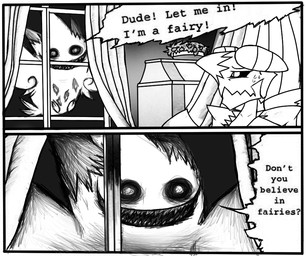 ambiguous_gender asking asking_another behind_glass command command_to_allow dialogue duo glass looking_through looking_through_window male parody question scary sharp_teeth speech_bubble talking_to_another teeth text window yes-no_question unknown_artist nintendo pokemon generation_4_pokemon generation_6_pokemon mega_evolution mega_garchomp pokemon_(species) togekiss english_text monochrome