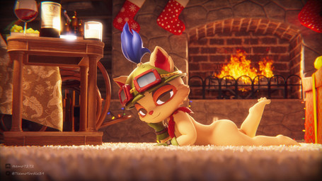 alcohol anthro beverage bottle breaking_the_fourth_wall brown_body carpet container cup detailed_background drinking_glass fire fireplace glass glass_container glass_cup headgear headgear_only holidays inside looking_at_viewer lying male nude on_front pose side_view solo wine wine_glass teemoty christmas league_of_legends riot_games tencent teemo_(lol) yordle 16:9 3d_(artwork) 4k absurd_res digital_media_(artwork) hi_res pinup widescreen