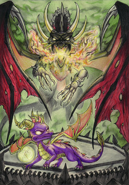 2_horns 3_fingers 3_toes 8_horns abstract_background armlet black_body breath_powers countershading digitigrade elbow_claw elemental_manipulation empty_eyes facial_markings fantasy feet female female_feral feral fight fingers fire fire_breathing fire_manipulation flying forehead_markings frill_(anatomy) group head_crest head_frill head_markings horn horn_sheath larger_female long_neck long_tail male male_feral markings membrane_(anatomy) membranous_wings multi_horn multicolored_body neck_ring neck_spikes notched_wings orange_wings purple_body purple_scales quadruped red_body red_countershading scales sharp_teeth size_difference smaller_male standing tail tapering_tail teeth toes trio two_tone_body white_eyes wing_blade wings yellow_body yellow_countershading yellow_horn ravencorona activision european_mythology mythology spyro_the_dragon corrupt_cynder sparx spyro arthropod dragon dragonfly insect mythological_creature mythological_scalie scalie western_dragon 2020 absurd_res english_description graphite_(artwork) hi_res traditional_media_(artwork)