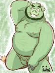 anthro belly green_body humanoid_hands male moobs nipples overweight overweight_anthro overweight_male solo pandaemondx angry_birds rovio_entertainment sega the_angry_birds_movie king_leonard_mudbeard pig_(angry_birds) domestic_pig mammal suid suine sus_(pig) 2020