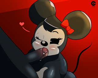 accessory anthro blush bow_ribbon caressing duo fellatio female genitals hair_accessory hair_bow hair_ribbon heart_symbol male male/female oral penile penis pie_cut_eyes ribbons sex suckling cranebear disney mickey_mouse minnie_mouse house_mouse mammal mouse murid murine rodent 5:4 hi_res