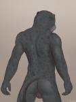 anthro athletic backsack balls black_body black_fur butt fur genitals looking_away male markings melanistic muscular muscular_anthro nude pose simple_background solo spots spotted_body spotted_fur krokodos disney zootopia renato_manchas felid jaguar mammal pantherine 2018 3:4 absurd_res hi_res pinup