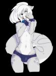 anthro biped blue_eyes bound bulge clothed clothing collar countershading cuff_(restraint) femboy frilly front_view fur grey_body grey_fur hair hair_over_eye handcuffs long_hair male metal_cuffs navel one_eye_obstructed panties ponytail restraints shackles simple_background solo standing submissive submissive_male topless transparent_background underwear white_body white_countershading white_fur white_hair wide_hips life0savers alexis_myth felid leopard mammal pantherine snow_leopard 2014 alpha_channel digital_media_(artwork) portrait shaded three-quarter_portrait