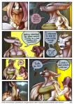 2017 anthro breasts brown_body brown_fur bruised cleavage clothed clothing cloud comic dialogue digital_media_(artwork) door dra'essa dragon dress duo english_text female feretta full_moon fur hair healing hi_res horn magic meeka_rose mis'alia moon mountain mythological_creature mythological_scalie mythology non-mammal_breasts pink_eyes pink_hair robe rock scalie shaded silver_dragon silver_skin size_difference sky tale_of_tails temple text white_body white_fur white_hair window yellow_eyes