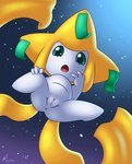 anus blonde_hair female genitals green_eyes hair nude open_mouth pussy solo spread_legs spreading white_body aurawing nintendo pokemon generation_3_pokemon jirachi legendary_pokemon pokemon_(species) hi_res