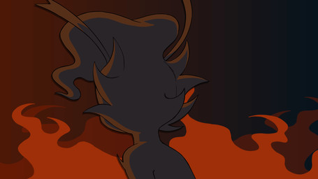ambiguous_gender animated_gif anthro black_body black_fur eyebrows fire fur hair looking_at_viewer looking_back looking_back_at_viewer retro_anime_style solo thick_eyebrows roachgore gokiro arthropod blattodean cockroach insect 16:9 2d_animation animated digital_media_(artwork) frame_by_frame hi_res short_playtime widescreen