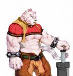 anthro armor blue_eyes bracers clothed clothing fur kemono male melee_weapon midriff muscular muscular_anthro muscular_male nipples scar simple_background solo striped_body striped_fur stripes sword weapon white_background white_body white_fur dust_yang grimoire_of_zero mercenary_(grimoire_of_zero) felid mammal pantherine tiger hi_res